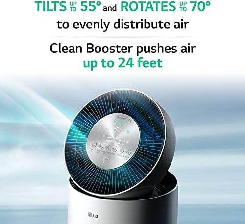 LG PuriCare 360-Degree Single Air Purifier with Clean Booster, ThinQ Wi-Fi and Voice Control (AS330DWR0), 310 sq. ft, White - Image 3