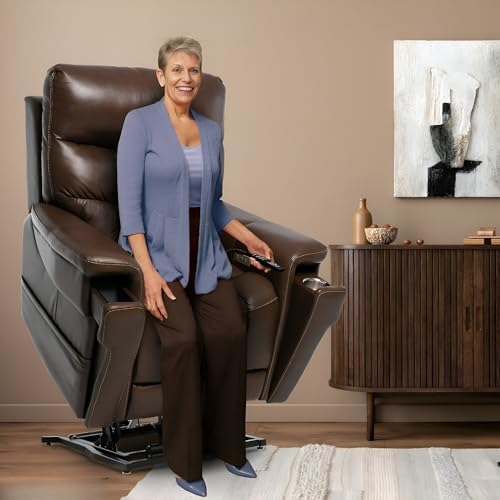 Pride Viva Lift Ultra Power Recliners - Lift Chair for Adults, 400 Lbs Weight Capacity, Lithium Battery Backup, 23" W x 22" D Comfort Seat, Large, Trento Brown - PLR4955L - Image 2