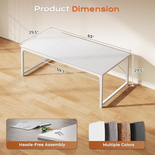 PRAISUN 63 X 29.5 Inch Computer Desk with Deeper Desktop - Image 3