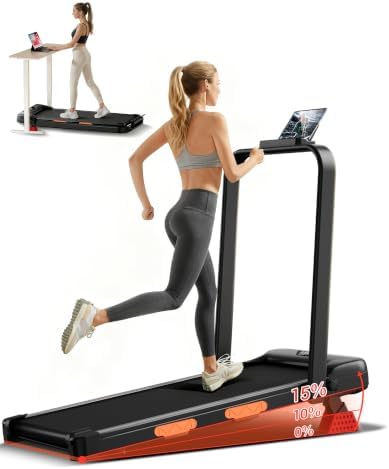 15% Incline Walking Pad Treadmill, Under Desk Treadmills for Home by LONTEK
