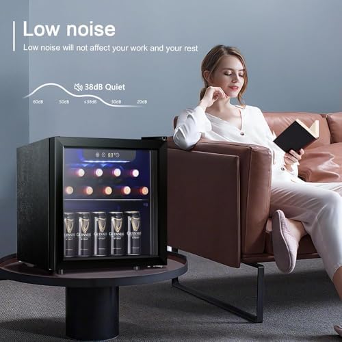 Antarctic Star 12 Bottle Wine Cooler Beverage Refrigerator Mini Fridge Clear Glass Door Quiet Counter Top Cellar for Beer Soda Bar 1.3 cu.ft - Image 7