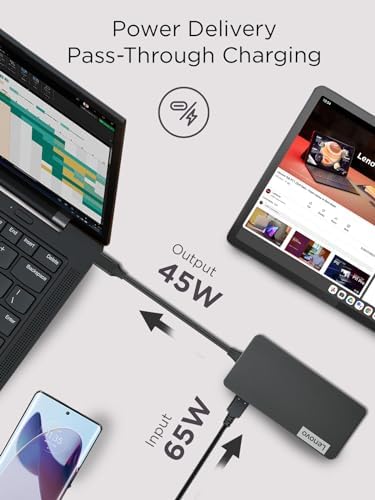 Lenovo – USB-C 7-in-1 Hub – Computer Networking Laptop Accessory – Laptop Docking Station - 4K via HDMI, 3 USB-A devices, 2 SD/TF Card Readers USB-C Power Pass Through - Image 4