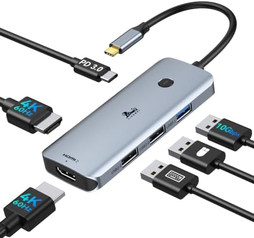 LIONWEI USB C Docking Station Dual Monitor HDMI, Laptop Multiport Adapter by LIONWEI