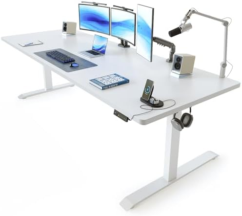 FEZIBO Standing Desk 83 × 37 Inch Electric Height Adjustable, White by FEZIBO