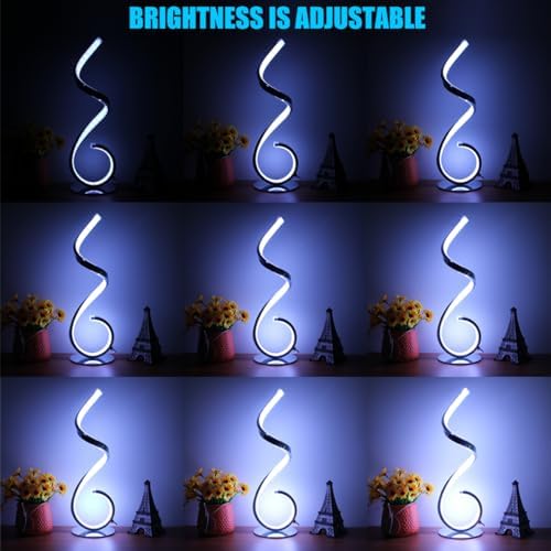 RGB Bedside Table Lamp, Dimmable Modern Lamp, Creative Spiral Colorful LED Table Lamp for Bedroom, Living Room, Office and Kid's Room - Image 5