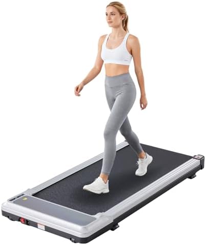 Sweetcrispy Walking Pad Treadmill for Home Office, Compact Quite Under-Desk Treadmills with Adjustable Speed and Remote Control, Portable & Slim Design for Workouts Fitness by Sweetcrispy
