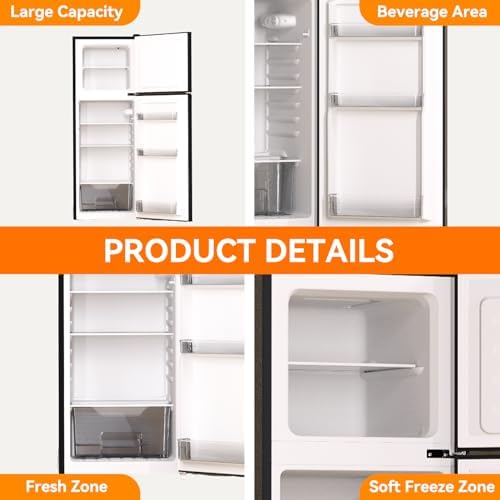4.7 Cu.Ft Small Refrigerator with Freezer, Small Fridge with Top Freezer, for Dorm, Bedroom, Apartment, and Office, Double Door,black - Image 4