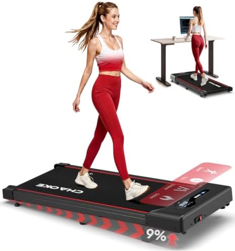CHAOKE Walking Pad Treadmill for Home, 6.2MPH Under Desk Walking Pad with 9% Incline for Office Small Spaces, 2.75HP Quiet Running Machines, Remote Control, 330LBS Capacity, 12 HIIT Programs by CHAOKEEXERCISEBIKE