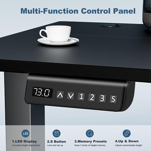 DUMOS 55 Inch Electric Standing Desk, Memory Adjustable Home Office Desk - Image 5