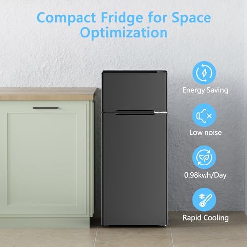 COWSAR 4.5 Cu.Ft Mini Fridge With Freezer for Bedroom Office, Black - Image 6