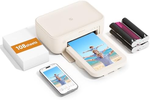 HPRT CP4100 4x6 Photo Printer with 108 Sheets & 2 Ribbons, Full-Color Photo by HPRT