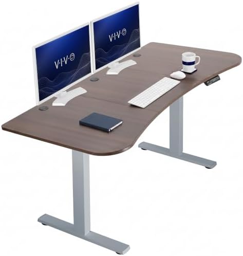 VIVO Dark Walnut 63 x 32 in Standing Desk, DESK-KIT-1G1D by VIVO
