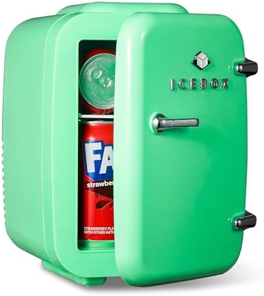 IceBox 4-Liter Mini Fridge Cooler/Warmer, IBMF4MNT, Mint Green by ICEBOX