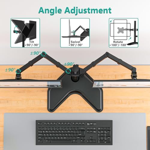 WALI Freestanding Dual Monitor Stand for 13-27 inch Screens, 22 lbs per Arm - Image 5