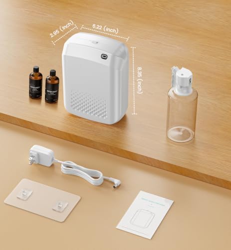 Waterless Essential Oil Diffuser with 2 x 100ML Oils, 3000 Sq.Ft Coverage for Large Home Hotel Office, 400ml Cold Air Scent Machine, Bluetooth App Control, Quiet Aroma Diffuser Wall Mount - Image 7