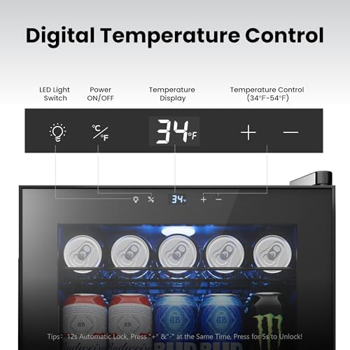 Yeego Beverage Refrigerator Drink Cooler, 85 Cans Mini Fridge - Image 3