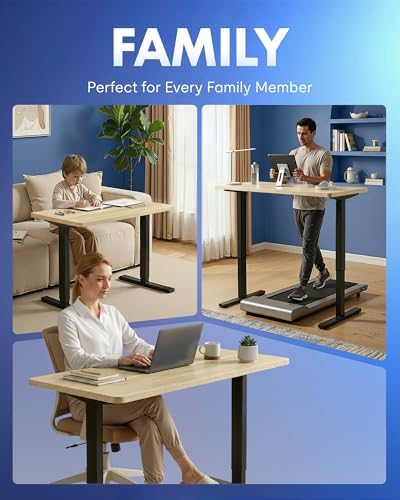 FLEXISPOT EN1 One-Piece Standing Desk, Electric Adjustable with 4 Memory Presets, 176 LBS Capacity, Stable & Quiet, Seamless Desktop for Home Office & Dual Monitors, 48"x30" White Wood Grain - Image 6