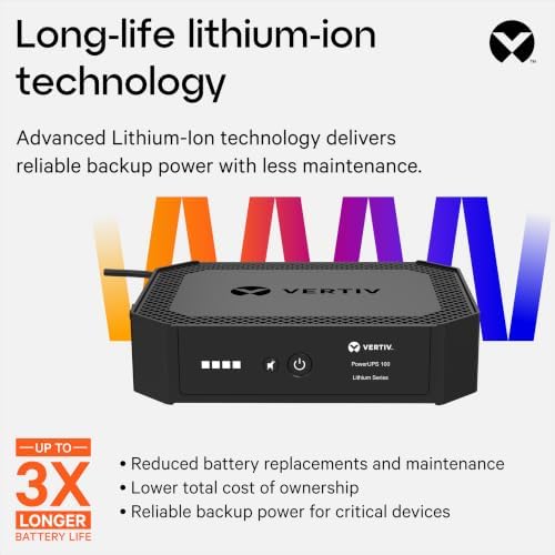 Vertiv Liebert PowerUPS 100 PUL-350LVT Lithium-Ion UPS Battery Backup 350VA - Image 2