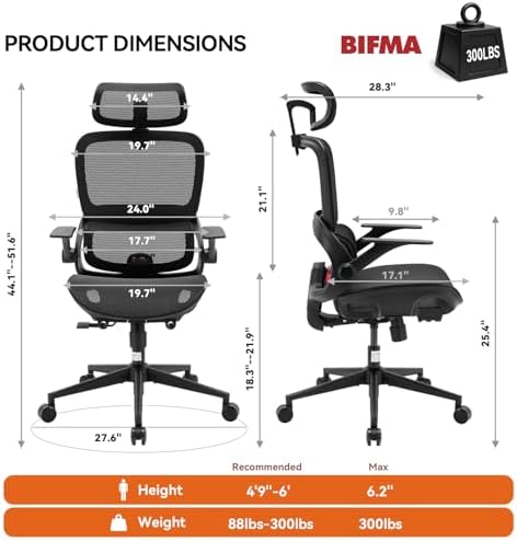 SIHOO B100 Mesh Office Chair, Comfy Ergonomic Office Chair - Image 2