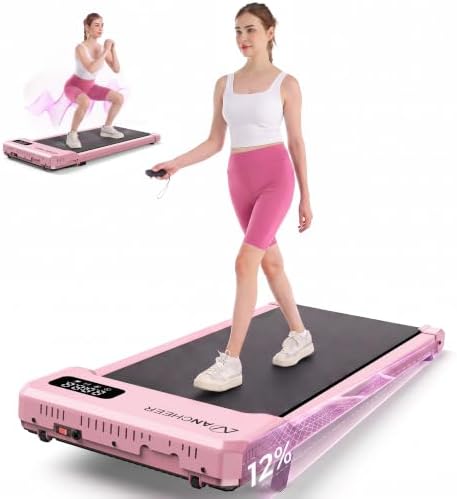Pink Walking Pad with Vibration Plate, Under Desk Treadmill with Incline by FUNMILYSportsFitnessCardioTraining