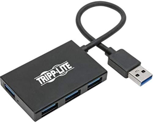 Tripp Lite 4-Port USB 3.0 Hub, Portable USB Splitter for USB Charging and Data Transfer, 5 Gbps, Aluminum (U360-004-4A-AL) by TrippLite