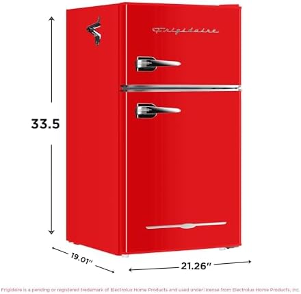 Frigidaire Retro Compact Fridge Freezer Combo, 3.1 cu. ft. Capacity, Small Top Freezer Refrigerator, Mini Fridge with Built-in Bottle Opener – 19”"D x 20.5" W x 33.5" H (Red) - Image 5