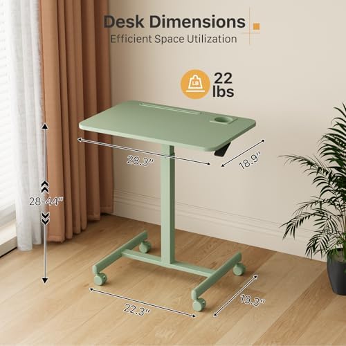 28” Rolling Standing Desk Height Adjustable with 4 Lockable Wheels - Image 2