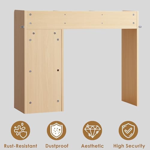 Nromant Desktop Bookshelf, Wooden Desk Storage Hutch with 4 Shelves, 3-Tier Desktop Display Organizer Rack for Office Home (Natural, 5 Shelves A) - Image 7