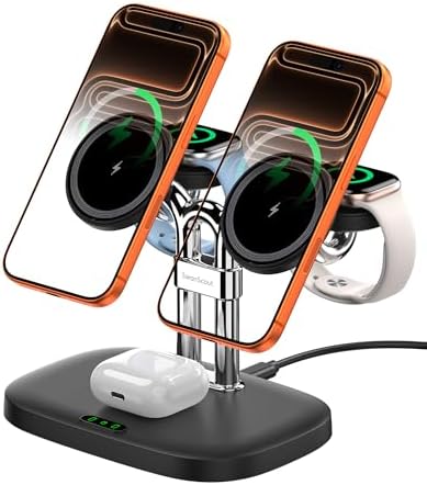 5-in-1 Magnetic Wireless Charger Dual Phone & Dual 5W Fast for Apple Watch by SwanScout