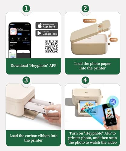 iDPRT 4x6 Photo Printer with 108 Sheets & 2 Ribbons,Instant Picture Printer - Dye Sublimation, Portable Color Photo Printers for iPhone, Android, WI-Fi Connnecting, Home Use - Image 6