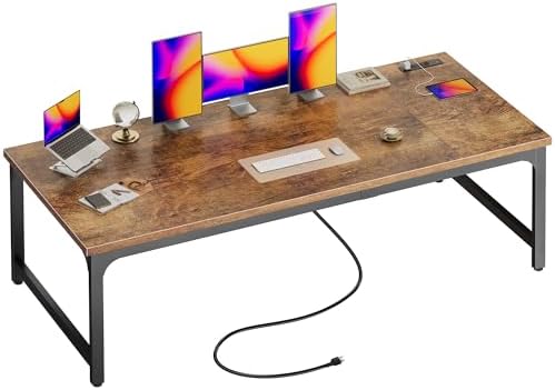 Huuger 71 x 31.5 inch Desk with Power Outlets & 0.95 Inch Thicker Desktop by Huuger