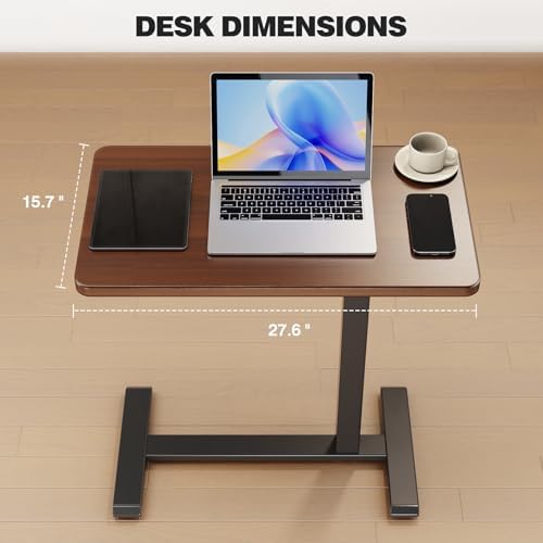 ROMOON Overbed Table with Wheels, Height Adjustable Rolling Laptop Cart - Image 3