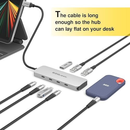 USB C Hub Docking Station 7 in 1 with 3 Gen 2 10Gbs Ports, 3 USB A 3.0 Ports, 1 USB C Power Delivery 3.0 with 5Gbs Data, Compatible with MacBook/Dell/HP/Lenovo Laptops - Image 5