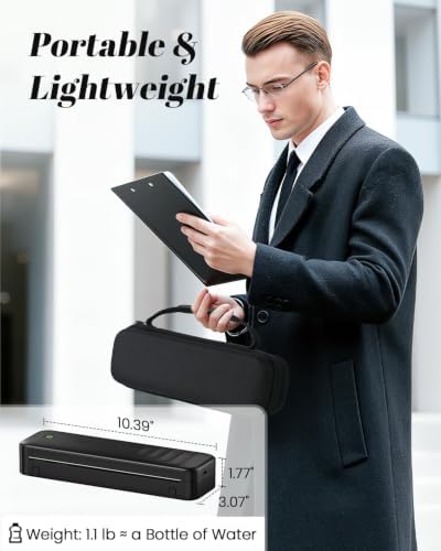 Portable Printers Wireless for Travel with Case & 4 Rolls Thermal Paper - Image 2