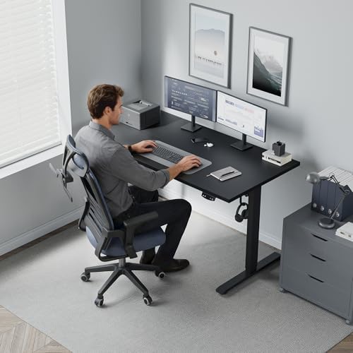 Klicelor 71 Inch Large Electric Standing Desk, Height Adjustable Office Desk, Sit Stand Up Computer Gaming Desk with Memory Preset, Three-Piece Desktop, Black - Image 2