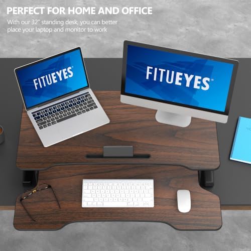 FITUEYES Height Adjustable Standing Desk 32” Wide Sit to Stand Converter - Image 5