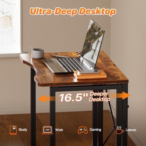 Huuger Folding Desk for Small Spaces, 23.6 Inch Foldable Computer Table - Image 4