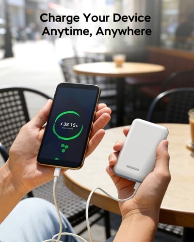 GOODaaa Portable Charger, 10000mAh Power Bank Built in Cables, 3 Outputs 1 Inputs for All Mobile Devices Slim Charging Bank, Small Thin Phone Charger, Airline Approved Travel Slim Compact Battery Pack - Image 5