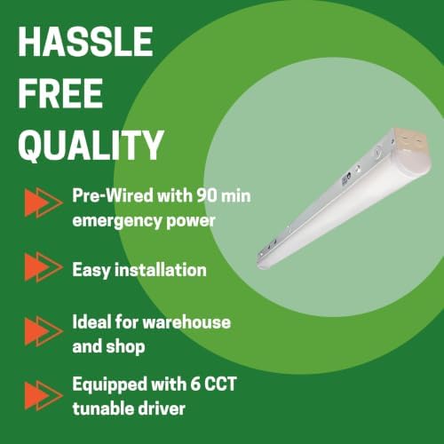 E2 LIGHTING 4FT Black LED Linear Strip Light, Emergency Battery Backup - Image 6