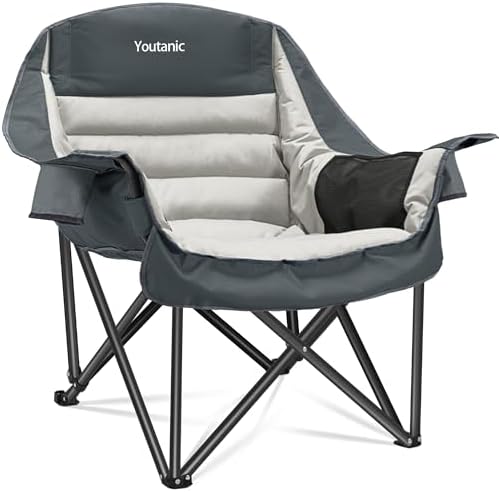Youtanic Oversized Padded Camping Chair, Portable Folding Camping Chairs by Youtanic