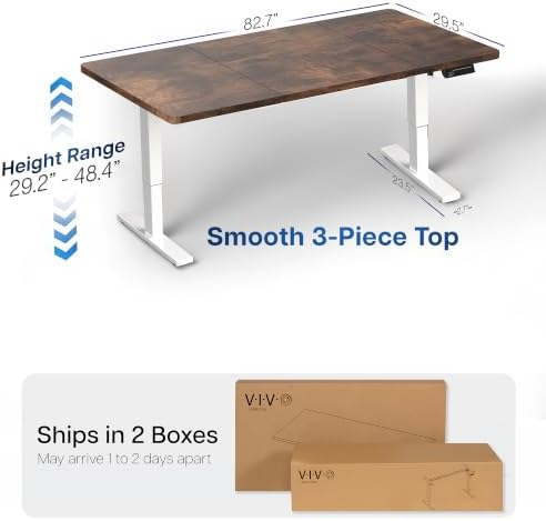 VIVO Rustic Vintage Brown 83 x 30 in Standing Desk, DESK-KIT-1W8N - Image 3