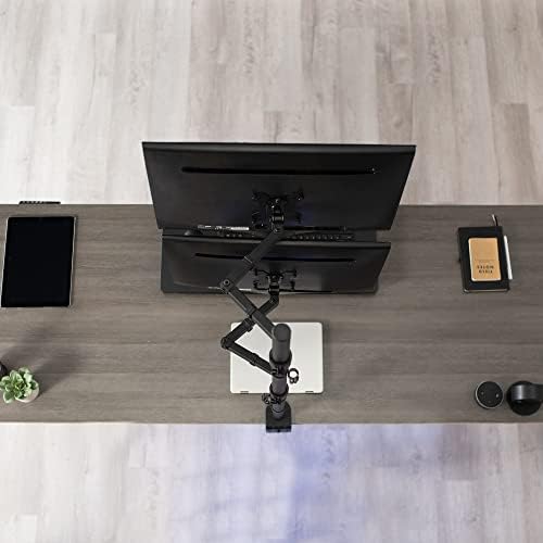 VIVO Extra Tall Vertically Stacked Dual Monitor Desk Mount Stand with 39 inch Stand-up Pole, Fully Adjustable Extended Arms, Fits 2 Screens up to 27 inches, STAND-V012T - Image 5