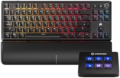 Corsair K70 CORE TKL Wireless + Elgato Stream Deck Mini Bundle - Mechanical Tenkeyless Gaming Keyboard with Studio Controller for Zoom, Teams, PowerPoint, MS Office etc, Compatible with PC/Mac by Unknown