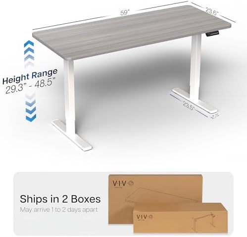 VIVO Dark Gray 60 x 24 in Standing Desk, DESK-KIT-1W6G - Image 3