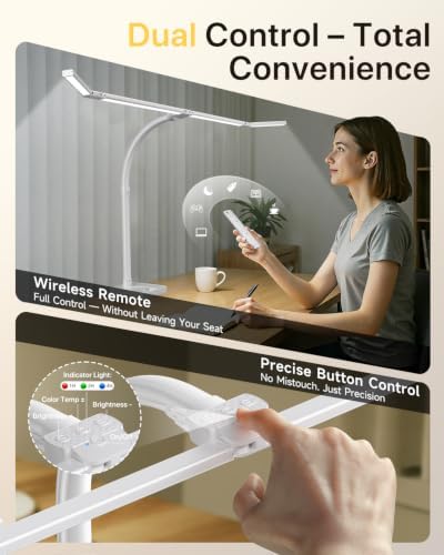 ONEMIX LED Desk Lamp with Base, 42-Inch 4-Panel Light for Dual Monitors - Image 4