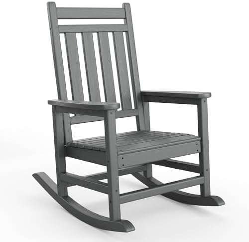 Garvee HDPE Rocking Chair Outdoor - Poly High Back Porch Rocker Chairs by Garvee