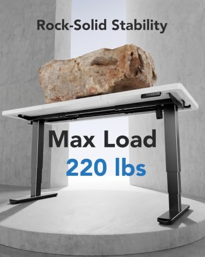 HUANUO 70x 30 Inch 3-Stage Electric Standing Desk, Brushless Motor, White & Black - Image 6