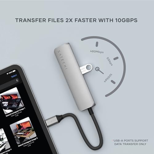 Satechi 4-in-1 USB-C Hub, 4K/60Hz HDMI, 100W PD Charging, Space Gray - Image 3