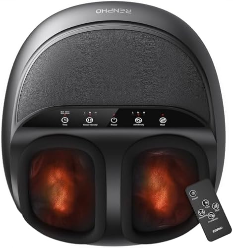 RENPHO Shiatsu Foot Massager with Heat, Deep Kneading & Auto Foot Size Fit by RENPHO