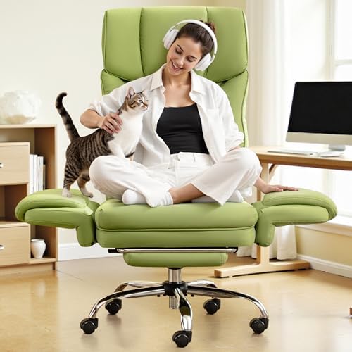 Office Chair, Flip Armrests for Pets Criss Cross Legged,Avocado Green by FelixKing